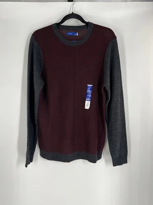 APT. 9 men's NWT merino wool blend crewneck sweater size S purple/gray preppy - Image 1 of 4