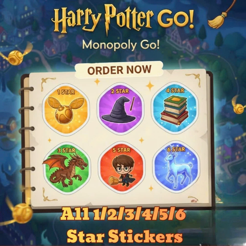 Pegatinas Monopoly Go! 1⭐- 6⭐ Harry Potter GO! Álbum MÁS BARATO🔥SUPER RÁPIDO⚡24/7 Foto 1 de 1