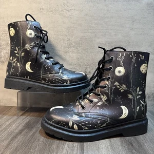 Rogue + Wolf Twilight Garden Boots Vegan Leather Doc-Style Boots 7.5 Women - Picture 1 of 7