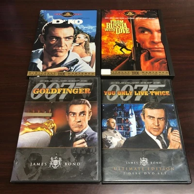 JAMES BOND 4 DVDs  -Dr. No-From Russia With Love-Goldfinger-You Only Live Twice - Image 1 of 4