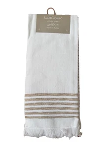 Set 3 asciugamani cucina Ladinne oversize 20”x30” 100% cotone turco bianco - Foto 1 di 4