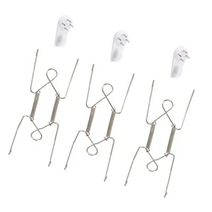 Plate Hanger 3 Pack 6-inch Invisible W Type Wall Hangers with Wall Hook Silver - Picture 1 of 5