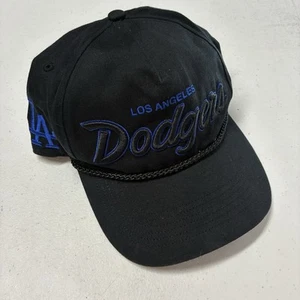 Vintage Los Angeles Dodgers Hat Cap SnapBack Rare Script Black Blue ‘47 LA - Picture 1 of 9