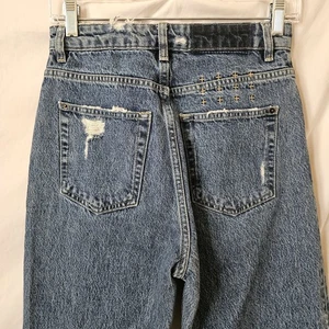 Pantalones de mezclilla para mujer Ksubi Playback Splits 25 azul desgastado lavado medio dobladillo - Imagen 1 de 18
