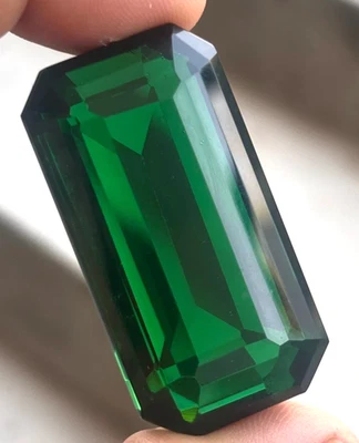 120 Ct. Large Emerald Cut Colombian Green Emerald Loose Gemstone Gift 4 Women - Image 1 of 4