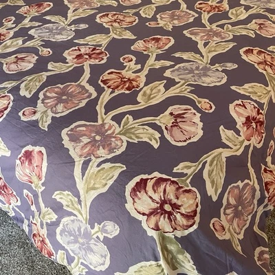 Pottery Barn B+B Watercolor Flower Duvet Cover King Size Purple 100% Cotton - Image 1 of 4