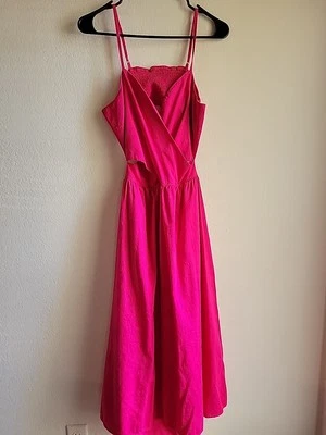 The Drop Women’s Makenna Strappy Smocked-Back Midi Dress L preppy brunch fun - Image 1 of 4