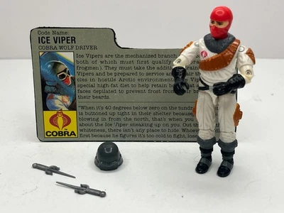VINTAGE HASBRO 1987 G.I JOE COBRA ACTION FIGURE ICE VIPER 100% COMPLETE - Image 1 of 4
