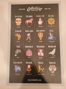 Colectivo Kaffee seit 1993 gebraucht verschiedene Mischungen 19 × 12,5" Cafe Poster wie gelesen - Bild 1 von 10