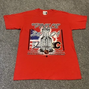 Vintage Puma 2004 NHL Stanley Cup Finals T-Shirt Gr. L Tampa Bay V Calgary - Bild 1 von 10