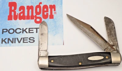 Vintage USA made COLONIAL KNIFE CO RANGER Large Stock Knife Carbon Steel Blades - Image 1 of 4