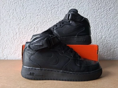 Nike Air Force 1 Mid Retro Basketball Sneaker Sportschuhe EU 44 US 10 All Black - Bild 1 von 4