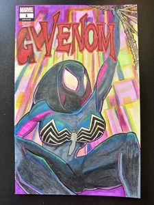 Marvel Comics Venom #1 Gwenom sketch cover Variant Colored Pencil Copic Art Gwen - Picture 1 of 8