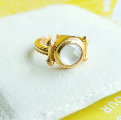 Anillo ajustable Julie Vos bambú cristal transparente iridiscente - dorado Foto 1 de 3