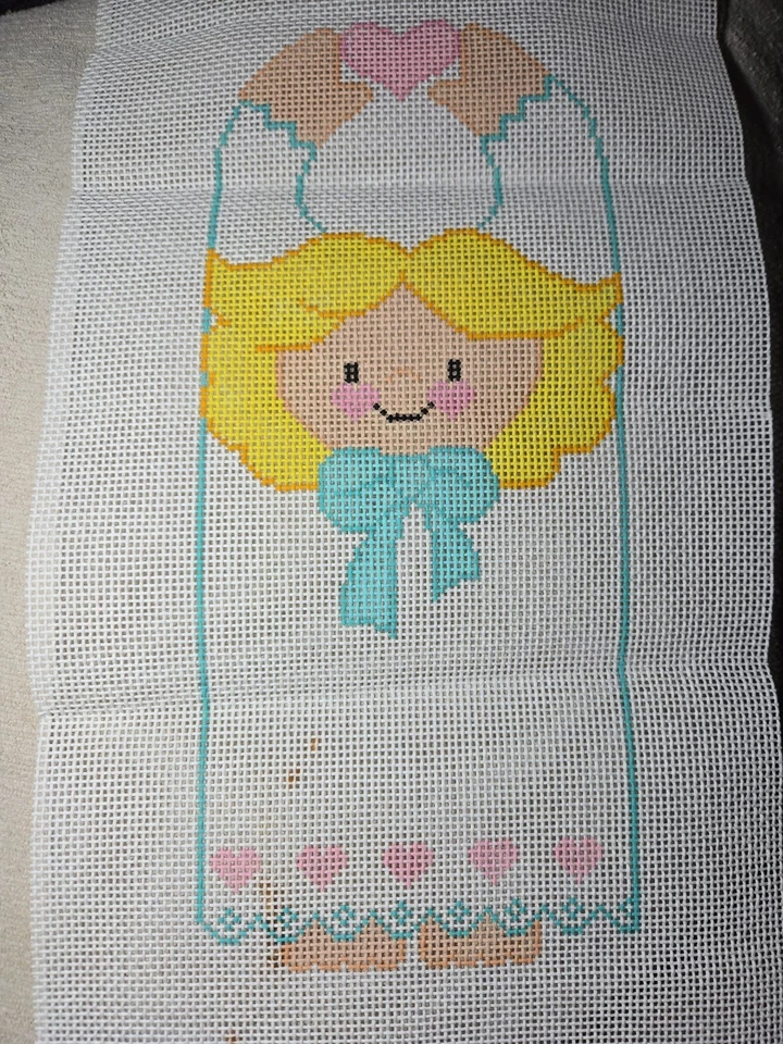 Jean Smith Child With Heart Needlepoint Canvas  12x5.25" 13 Mesh - Image 1 of 1