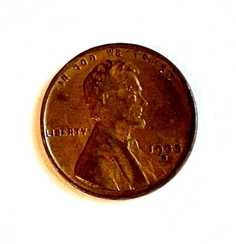 US 1935 D Wheat Penny Cent Strike Error Struck Through Grease Cover