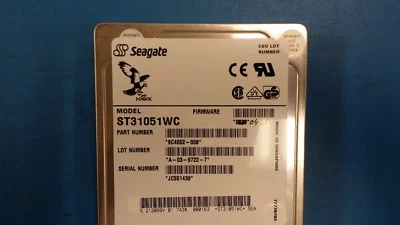 (1HD) ST31051WC Seagate Hawk 2XL(1.05GB)31/2"5400RPM Single Ended Fast Wide SCSI - Image 1 of 4