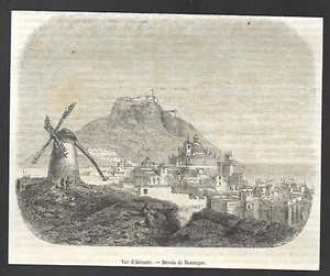 GRAVUR VON 1854 -- ANSICHT VON ALICANTE ZEICHNUNG VON ROUARGUE 3R848 - Bild 1 von 1