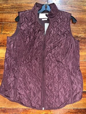 Chaleco acolchado ligero Van Heusen para mujer mediano granate Z2-3 Foto 1 de 4