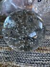 Vintage Clear Art Glass Murano Style Round Paperweight W Large Bubbles 2.3Lbs-D