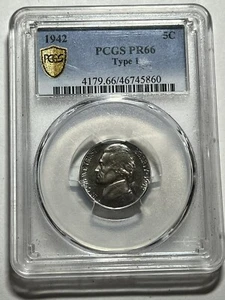 1942 Proof Jefferson Nickel PCGS PR-66 Type 1 - Picture 1 of 4