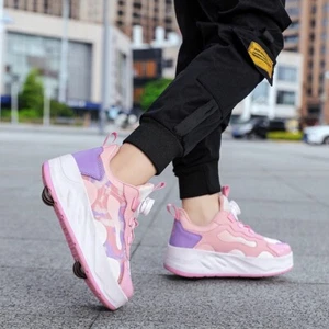 roller skate shoes boys girls kids 4 wheels sneaker children sport toys boots - Picture 1 of 14