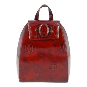 CARTIER Happy Birthday Bordeaux Red Monogram Patent Backpack - Picture 1 of 16