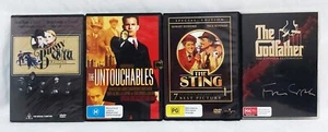 4x ACTION Movies THE STING THE GODFATHER THE UNTOUCHABLES +MORE LIKE NEW - Picture 1 of 17