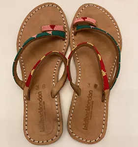 Sandali con perline Laidback London fatti a mano taglia 38 donna 7 Diani flat boho - Foto 1 di 7