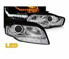 Headlights For Audi A4 B7 2004 2005 2006 2007 2008 Daylight Led Ind. Chrome Lhd
