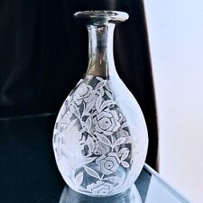Old Baccarat Fontnay Vase rose etching Art Deco Designed by Georges Chevallier