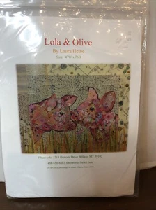 Lola & Olive Schweine Collage Wandbehang Quilt Muster Laura Heine Fiberworks - Bild 1 von 10