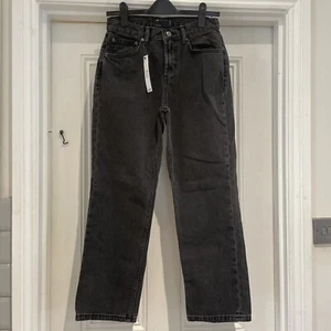 ASOS Design Petite Size 28 /28 Black Denim Straight Jeans - Picture 1 of 3
