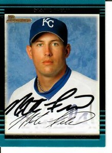 "Kansas City Royals" Nate Field Hand Signed BOWMAN Trading Card Todd Mueller COA