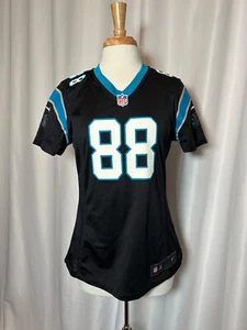 Carolina Panthers Jersey Womens Medium Black Blue NFL On Field Greg Olsen 88 - Picture 1 of 6