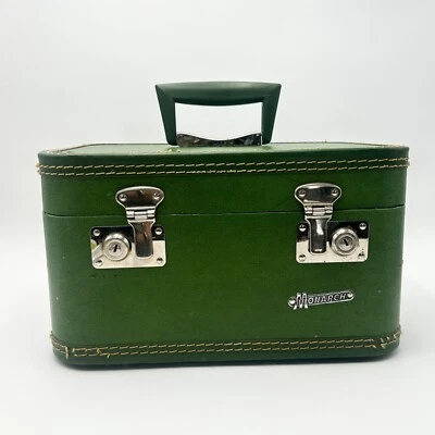 VTG Monarch Green Mini Suitcase With Metal Clasps & Handle *READ* - Image 1 of 4