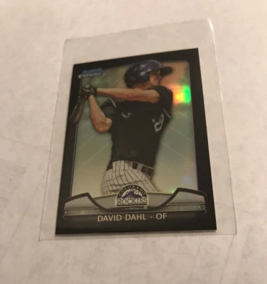 2013 BOWMAN CHROME MINI BLACK REFRACTOR ROOKIE DAVID DAHL RC /10 - Image 1 of 2