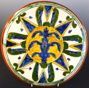 SELTENER & AUSGEFALLENER CARLO MANZONI (DELLA ROBBIA) HANDBEMALTER SCHRANKTELLER - 1893 - Bild 1 von 4