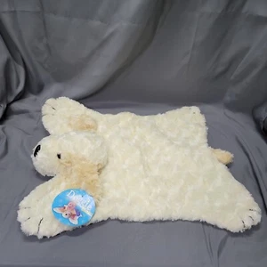 A Cute & Cuddly Doggie Baby Play Mat Security Blanket Cream Satin Puppy Dog NEW - Picture 1 of 12