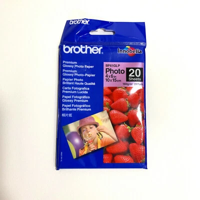 Brother Premium Glossy Photo Paper 4x6in 10x15cm 20 sheets AUS SELLER - Image 1 of 2