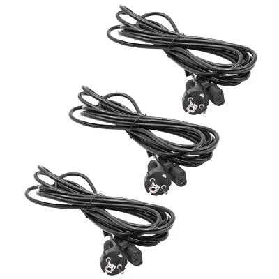 3 Stromkabel C13 Buchse für Kaltgeräte Stecker PC Monitor Drucker 5m - Bild 1 von 2