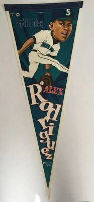 Banderín de los Marineros Alex Rodríguez 1998 raro futuro HOFer Seattle Yankees MLB, J-Lo Foto 1 de 4