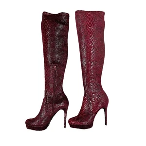 Scarpe Thalia Sodi donna taglia 7 M marrone Clarissaf plateau stivali al ginocchio - Foto 1 di 12