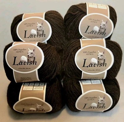 Lavish 10 Skein Lot 100% Superfine Alpaca LUXURY Yarn Brown DK 50g 109yd RARE - Image 1 of 4