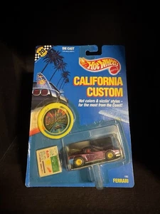 1990 California Custom Hot Wheels Ferrari Pink Chrome (corner) - Picture 1 of 3