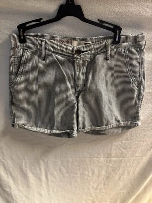 Levi's Women's Denim Jean Shorts Railroad Pinstripe Size L - Image 1 of 3