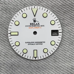 Dial Maker - Relax Dial Matte White Explorer II  for seiko mod NH34 - Picture 1 of 3