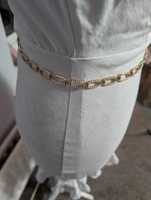 Adjustable to 50" Upgraded small Oblong  Gold links Waist Chain - Image 1 of 4