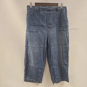 Jennifer Lauren Capri Hose Damen Large Jeansblau Gummibund - Bild 1 von 9