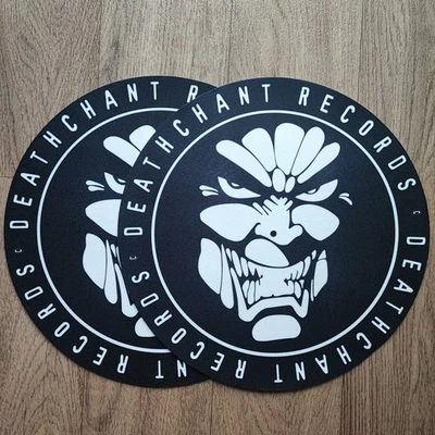 Pair of Deathchant Records 12 DJ Slipmats Old School Hardcore Gabber Techno 90s - Image 1 of 4